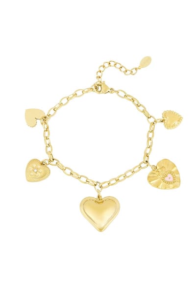 Goudlief Heart's desire armband - Goudkleur - Roestvrij staal - Verkleurt niet - Cadeau - Goudlief.nl