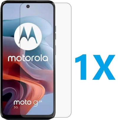 Screenprotector Glas - Tempered Glass Screen Protector Geschikt voor: Motorola Moto G34 - 1x