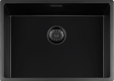 Lorreine Black Quartz Series spoelbak 5540cm Plug Zwart 55BQ-FU