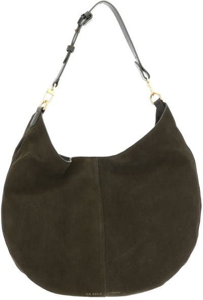 Ted Baker Leren schoudertas Amylisa Slouchy Hobo Suede Shoulder Bag Dk - Green olijfgroen