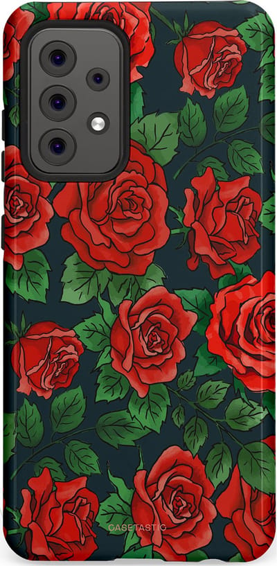 Casetastic Hoesje Geschikt voor Samsung A52 (4G/5G/s) - Stijlvolle Beschermende Duo-layer Case - Rozen rood