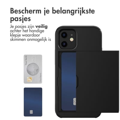 imoshion Hoesje met Pasjeshouder - Geschikt voor Apple iPhone 12 Mini - Zwart