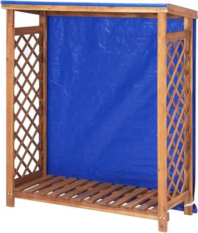 Houten Tuinhuis - Houtopslag - Hout Opslaan - Stevig Acaciahout - 105 cm breed - Bruin blauw