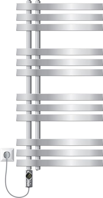 Badkamer radiator middenaansluiting 500x1000 mm chroom met verwarmingselement 300W LuxeBath