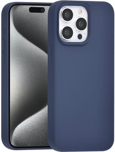 TUNIQ telefoonhoesje voor Apple iPhone 15 Pro Max - Siliconen backcover - Donkerblauw