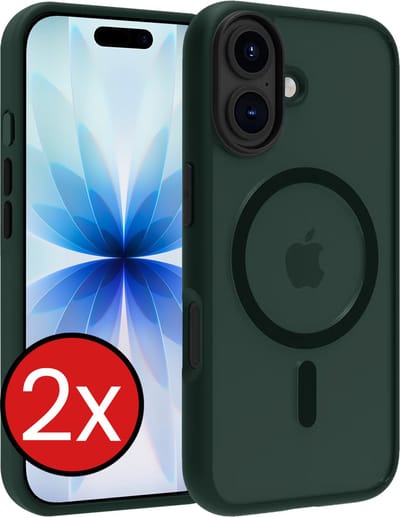 Hoesje - 2 Stuks - Geschikt voor Apple iPhone 17 - Magsafe Compatible - Sterk & Shockproof - Shock Proof Case - Back Cover - Telefoon Hoes - Telefoonhoes - Donkergroen