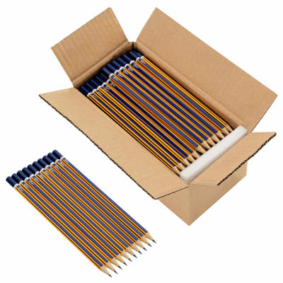 vidaXL - HB - Potloden - Ø - 0,7 - x - 18 - cm - Blauw - en - Geel - Massief - Populierenhout