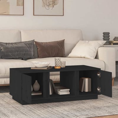 vidaXL - Salontafel - 110x50x40 - cm - massief - grenenhout - zwart