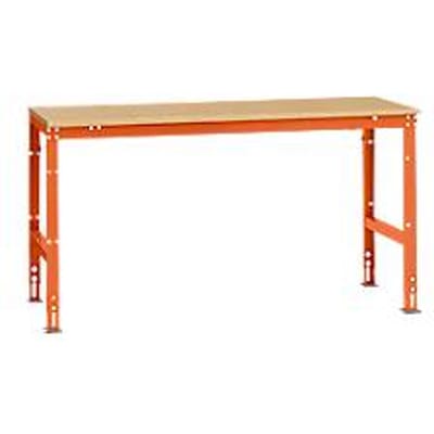 Manuflex basistafel UNIVERSAL Standaard, tafelblad multiplex, 1750 x 800, roodoranje