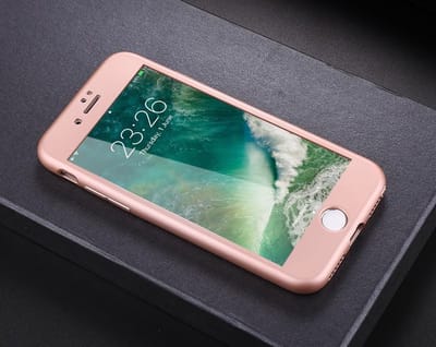 360-graden Frosting TPU Beschermhoesje Set voor iPhone 7 / 8 / SE 2020 / SE 2022 _ Roze Goud
