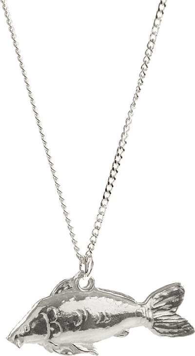 Carpa Realista Hanger Spiegelkarper Zilver + Ketting 45 cm (Dames) 3D Karper Karperketting Vissen