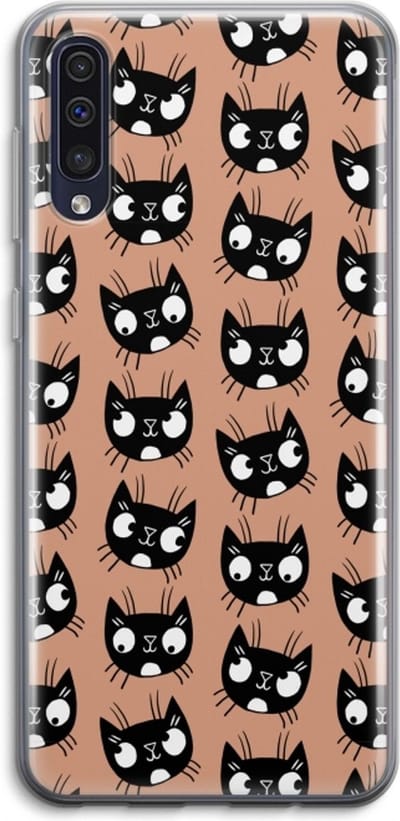 Case Company® - Hoesje geschikt voor Samsung Galaxy A50 hoesje - Kat - Soft Cover Telefoonhoesje - Bescherming aan alle Kanten en Schermrand
