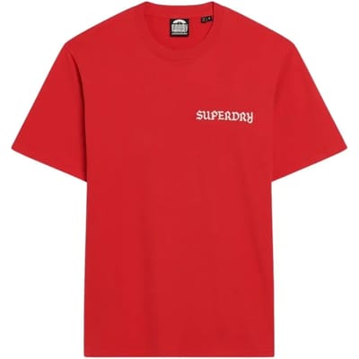 Superdry Tattoo Graphic Loose T-shirt Met Korte Mouwen Rood XL Man