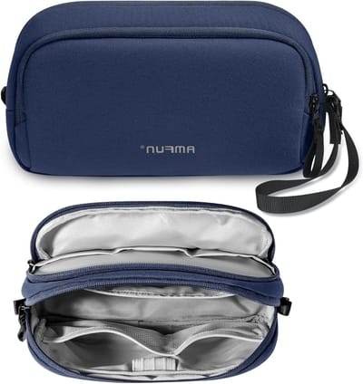 Draagbare Kabel Organizer Tas voor Elektronische Accessoires, Waterdichte Reisoplossing voor Opladers, Powerbanks en Mobiele Apparaten, Blauw