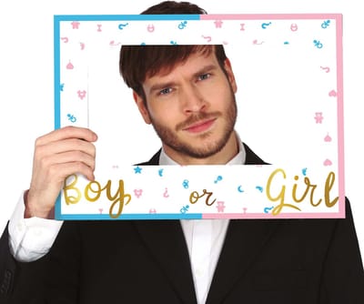 Fiestas gender reveal foto frame - 2x stuks - boy or girl - babyshower thema feest - foto prop