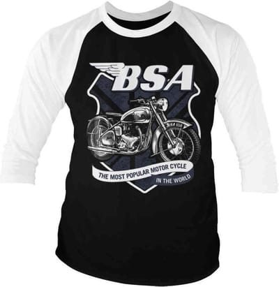 BSA Raglan top -S- 650 Shield Zwart/Wit