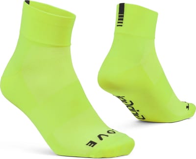 GripGrab - Lightweight SL Korte Performance Zomer Fietssokken 1 Paar Coolmax Wielersport Sokken Low Cut - Geel Hi-Vis - Unisex