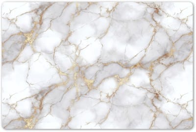 Placemats 45x30 cm - Placemat kunststof - 1 stuk - Wit - Goud - Marmer - Grijs - Borden onderleggers - Decoratie voor op tafel - Keuken tafeldecoratie accessoires - Vinyl onderlegger - Tafelversiering