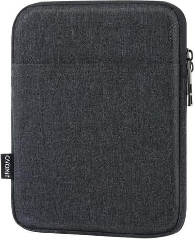 Tablet Sleeve 7-8 Inch Geschikt voor iPad Mini 6, Samsung Galaxy Tab A en ZenPad Z8s - Ruime Tas met Twee Voorzakken in Space Grey