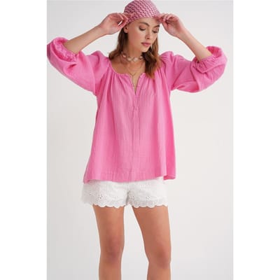 Geknoopte Mousseline Blouse