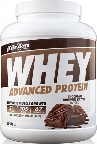 Per4m - Advanced Whey Protein - Chocolate Brownie Batter - Proteine poeder - Eiwit shake - Eiwitpoeder - 2.01kg - Whey Protein - Eiwitshakes - Whey Proteine - Protein - Proteine - Proteine Shake - Shake - Fitness - Krachttraining - Gym
