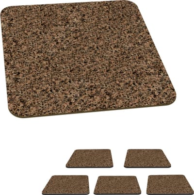 Onderzetters voor glazen - Graniet - Steen - Design - 10x10 cm - Glasonderzetters - 6 stuks