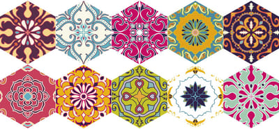 Antislip vloerstickers met beschermlaag - DAFNE Hexagon vloertegels - 40x90cm - 10 Hexagon stickers 20x18cm