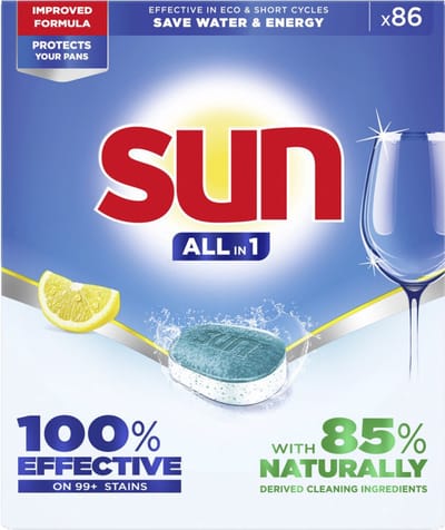 Sun Vaatwastabletten All-in-1 Lemon - 4 x 86 stuks - Voordeelverpakking