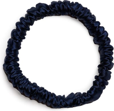 Lajetti - 100% Zijden Haarelastiek Navy - Silk Skinny Zijde Scrunchie Moerbei