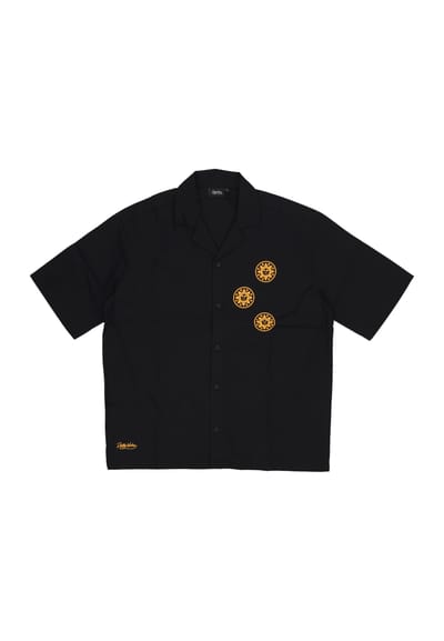 Mannen korte sleeve shirt - Outline Shirt zwart
