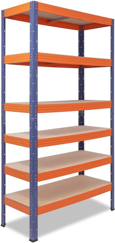 Shelfplaza PRO metalen stellingkast - 200x60x50 cm - blauw-oranje - 6 planken