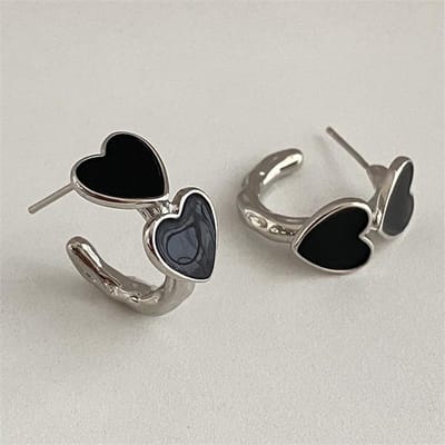 Boucles d'Oreilles Carrées Rondes en Acier Inoxydable Pour Femmes Boucles d'Oreilles Créoles Zirconium Plaqué Or Bijoux Esthétiques Tendance Cadeau de Mariage gray