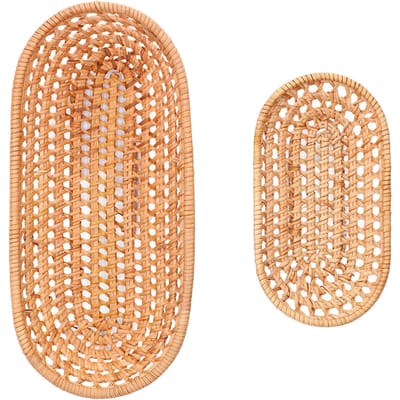 2 stuks Broodmand Handgemaakte Rotan Opbergmanden voor Brood Snoep Koekjes Fingerfood Fruit beige