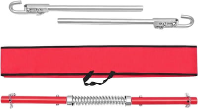 Sleepstang Auto - Sleepkabel Trekstang - Voertuigen Slepen - Met Veerbuffer - 1.85m - Rood Zilver