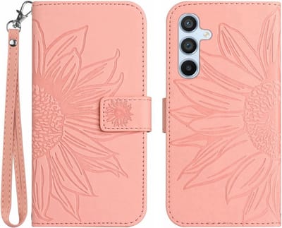 Coverup Hoesje - Geschikt voor Samsung Galaxy A16 Hoesje - Coverup Zonnebloem Book Case met Koord - Pink