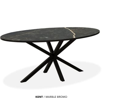 Maxfurn - Eettafel ovaal | Zeer krasvast | Kleur: Marbel bromo| Afmeting 160x92cm