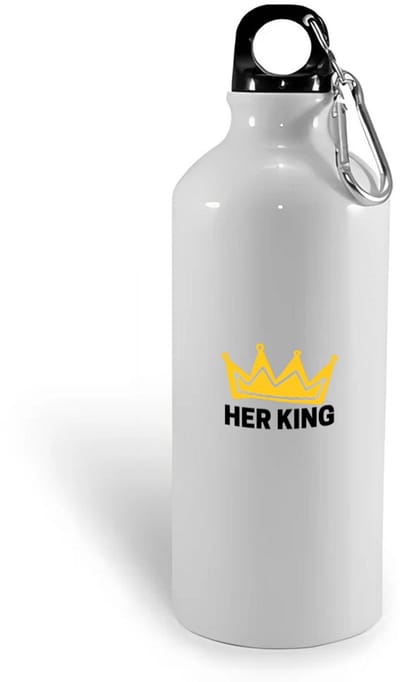 Hacebo® - her king waterfles - Koning - iemand die zich voelt als een koning - valentijnsdag - verjaardag - cadeautje voor vriendje - kado - geschenk - water fles - 400ML