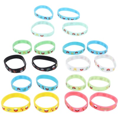 20 stuks Siliconen Polsband Armbanden Animatie Cartoon Meerkleurig Anime Polsband voor Mannen Vrouwen white