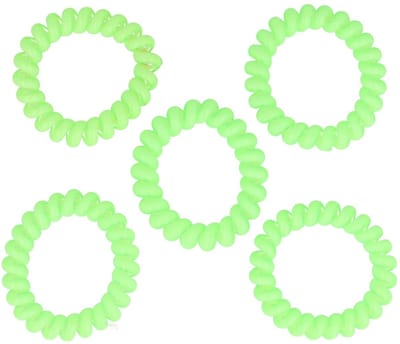 Haarsoires Haarelastieken Invisibobble - Basic - Telefoondraad - Groen - Set van 5 - Spiraal Haar Elastieken - Haarvriendelijk
