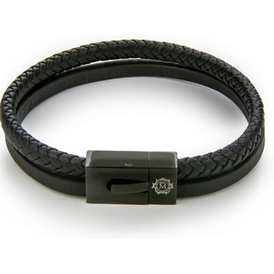 Monomen Men's Genuine Nappa Leather Bracelet MM10822BB