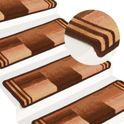 Zelfklevende Trapmatten Set van 15 Stuks - Antislip en Geluiddempend - Bruin