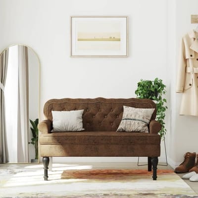 Zitbank met rugleuning - Slaapkamerbank Voetenbank - Gezellige zithoek creëren - Vlekbestendige microvezelstof - 119.5 x 64.5 x 75 cm