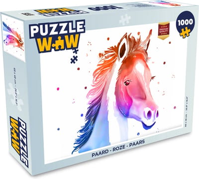 Puzzel Paard - Roze - Paars - Meisjes - Kinderen - Meiden - Legpuzzel - Puzzel 1000 stukjes volwassenen