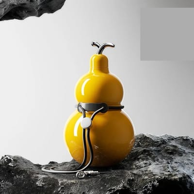 1 Stuks Kalebas Thermosbeker Roestvrij Staal Draagbare Waterkoker Hoge Kwaliteit Grote Capaciteit Drinkgerei Licht Luxe Hoge Sense 300ml geel
