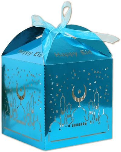 BTH - Ramadan Cadeau Zakjes - Eid Mubarak Decoratie - Geschenkdoos - Versiering - Blauw