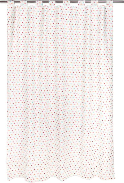 LIEF! - Gordijn - Meisjes - 100% katoen - Met 6 lussen - Met hartjes - 140x180 cm - Wit