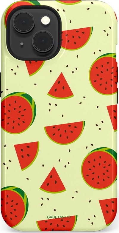 Casetastic Hoesje Geschikt voor Apple iPhone 15 Magsafe - Stijlvolle Beschermende Duo-layer Case - Meloen Moment