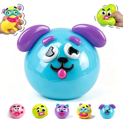 Nieuwe Doe-het-zelf Smushers Squishy Curiositeiten Hondengezicht Verwisselaar Squishy Speelgoed Zachte Kneedbare Schattig Langzaam Rijzend Knijpspeelgoed Ontspannend Sensorisch blue