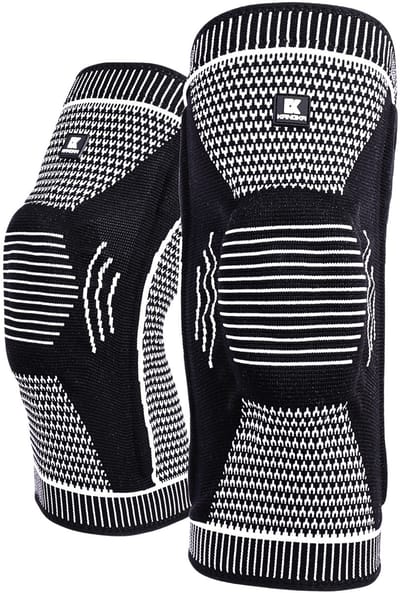 KANGKA® Kniebrace maat M – 1 Stuk Kniebandage - Kniebescherming & Ondersteuning bij Sport, Artritis, Meniscus, Blessures – Compressie Knieband met Anti-Slip & Gelpad – Unisex