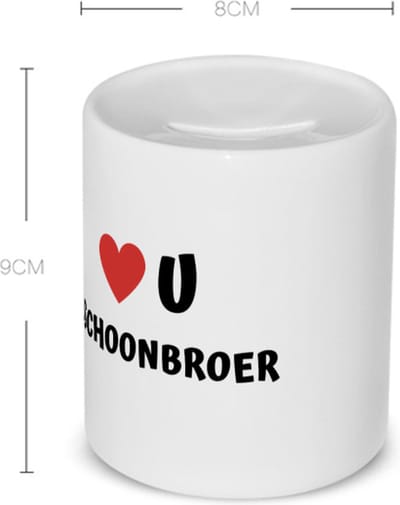 Akyol - love u schoonbroer Spaarpot - Broer - de liefste schoonbroer - verjaardag - cadeautje voor broer - broer artikelen - kado - geschenk - 350 ML inhoud
